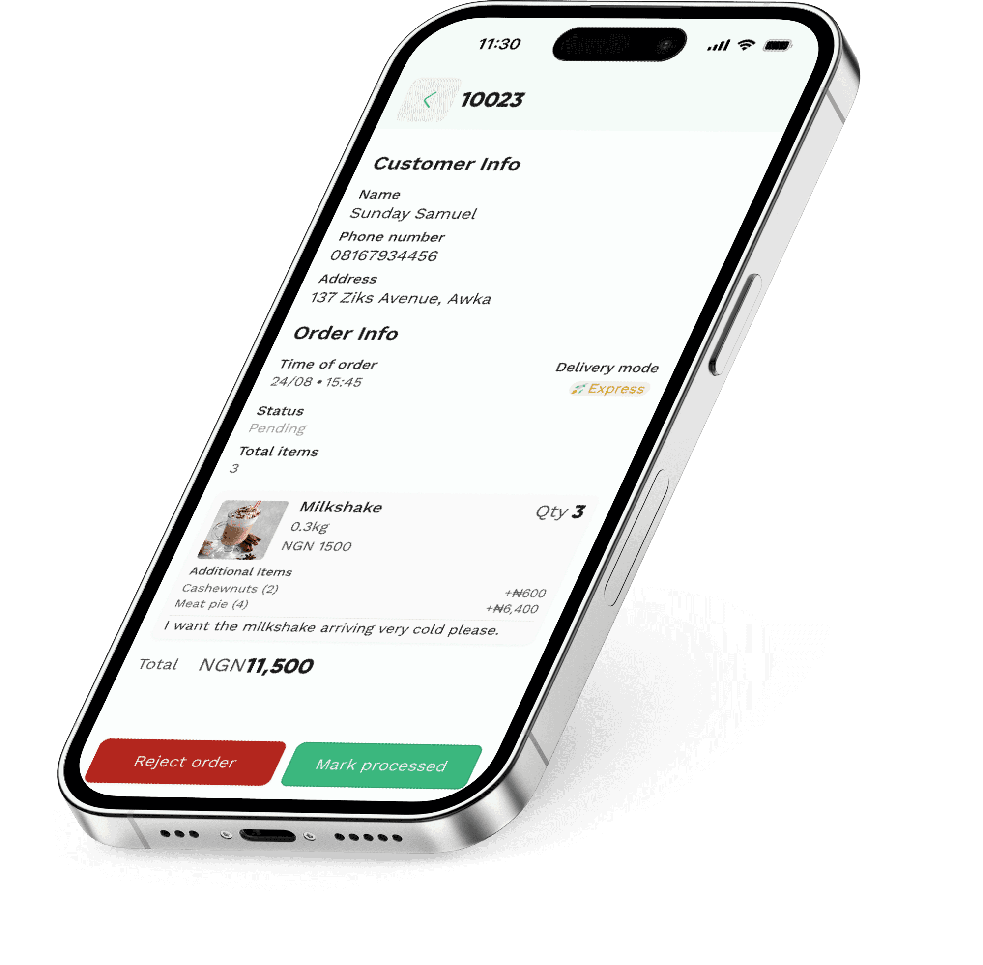 Restaurant interface